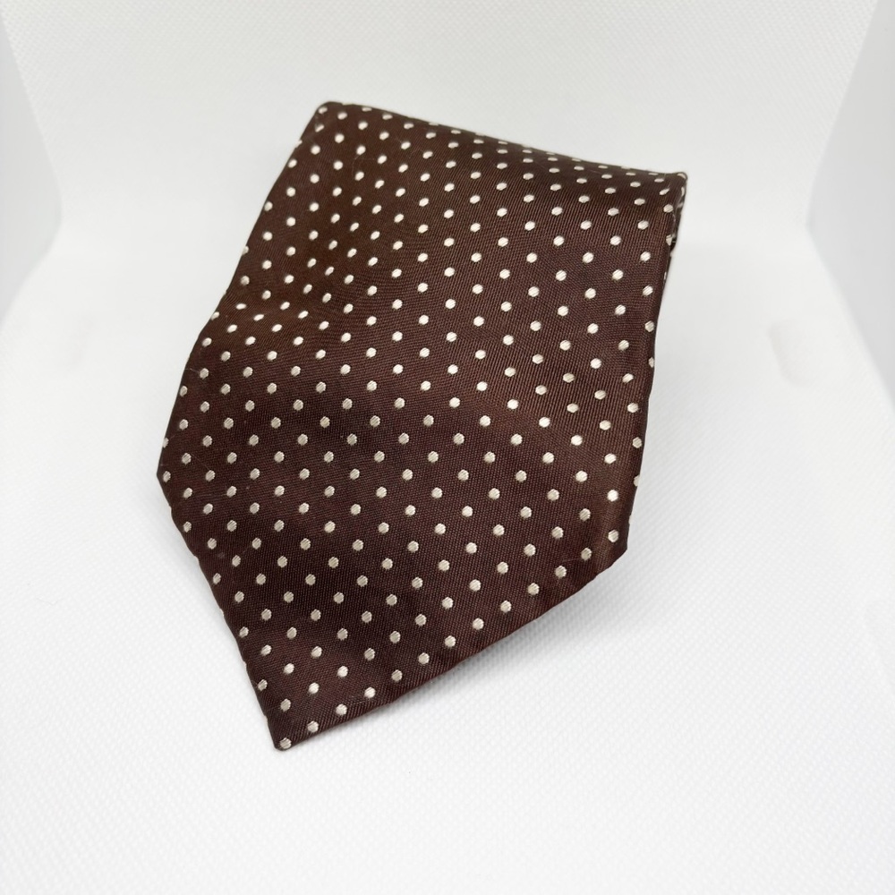 Banana Republic brown polka dot tie 100% silk